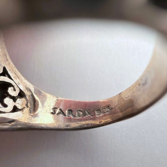 JARDA Sterling Silver Edwardian Revival Filigree Ring - Picture 5 of 8